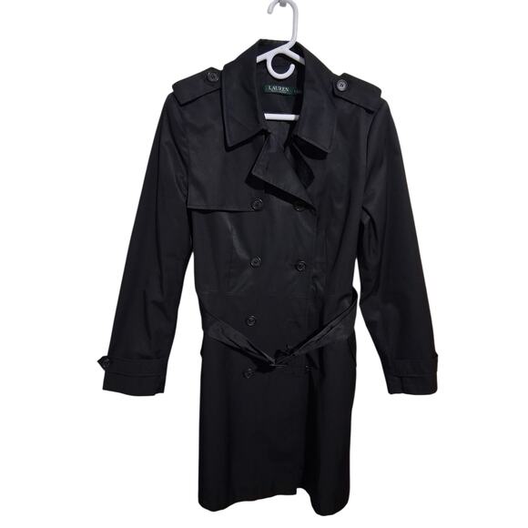 Lauren Ralph Lauren Women's size Large Double Breasted Witchy Prep Trench Coat - Picture 1 of 8